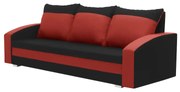 Pohovka 3-miestna s funkciou spania JAN Černá/červená