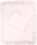 Sada do postieľok s volánom púdrovo ružová 50x65cm