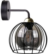 Keter Lighting Nástenné svietidlo SOLO BLACK 1xE27/60W/230V čierna/zlatá KE0099