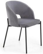 Stolička K455 Velvet/Kov Šedá