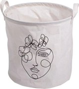 Úložný kôš s potlačou GUSTA 30x30 cm, biely