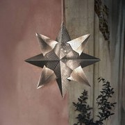 SIRIUS Závesná dekorácia LED hviezda, strieborná, 33 cm
