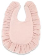 Nepremokavý mušelínový podbradník s volánikom Nature - pudrově ružová