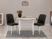 Jedálenský set Nidupo 7 (biela + antracit) (pre 2 osoby). Vlastná spoľahlivá doprava až k Vám domov. 1093769