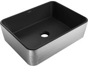Mexen Catia, umývadlo na dosku 48x37x14 cm, čierna matná-strieborný vzor, 21314873