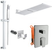 Mereo Mereo, Sprchová sada s podomietkovou batériou - 3-cestná - hranatý kryt, MER-CB60157C1N