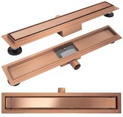 Rea Neox, nerezový sprchový odtokový žľab 50cm, 2v1, medená matná, REA-G4896