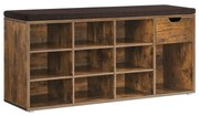 Botník s lavicou, 10 priehradiek a šuplík, 48x104x30cm