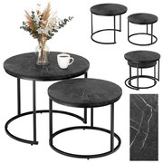Sada 2 konferenčných stolíkov GALEN čierny mramor