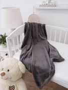 Detská deka do postieľky mikroplyš Exclusive 80 × 100 cm – Laura tmavo šedá