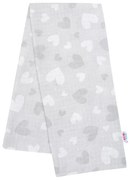 Bavlnená plienka s potlačou New Baby sivá srdiečka