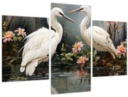 Obraz - Žeriavy biely (90x60 cm)