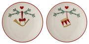 Krémové dezertné taniere s vianočným motívom z kameniny v súprave 2 ks ø 16 cm Yule – Bloomingville