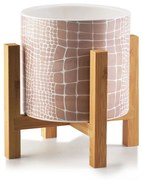 Keramický kvetináč na stojane Ava staroružový štvorec