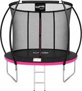 TRENDIE Trampolína s vnútornou sieťou 252 cm ružová + rebrík