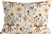 Polybavlnená obliečka na vankúš FLORAL RIBBON POLY 70x90 cm, krémová