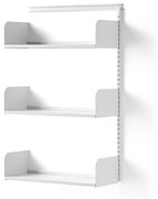 Nástenný regál SHAPE, príd. sekcia, oceľ. police, 1237x800x300 mm, biely