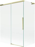 Mexen Rox, L posuvná 2-krídlová vaňová zástena 120 + 70 x 150 cm, 8mm číre sklo, zlatý lesklý profil, 8C9L-120-070-50-00