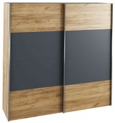 Skriňa s posúvacími dverami, dub artisan/grafit, GABRIELA NEW