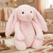 Roztomilý ružový plyšový zajačik