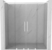 Mexen Velar L Duo, posuvné sprchové dvere do otvoru 170 cm, 8mm číre sklo, biela matná, 871-170-003-02-20