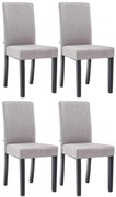 Jedálenská stolička Inn (SET 4 ks) - látka, nohy čierne - Svetlo sivá