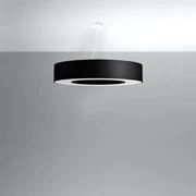 Závesné svietidlo Saturno, 1x čierne textilné tienidlo, (biely plast), (fi 90 cm)