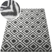 TZ Tmavosivý vzorovaný koberec shaggy Decor Cube Rozmer: 80x150 cm