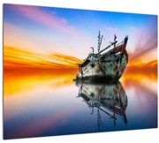 Obraz - Svitanie nad vrakom lode (70x50 cm)