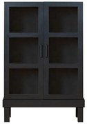 Čierna vitrína z borovicového dreva 107x160 cm Bonk – Basiclabel