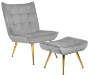 Kreslo VINNIS s podnožkou, sivé 856681