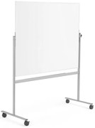 Biela magnetická tabuľa s kolieskami DORIS, obojstranná, 1505x1205 mm