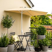 Garthen 6301 Polkruhový záhradný slnečník - béžový, 2,7 m