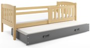 Posteľ s prístelkou KUBO 2 190x90 borovica - grafit