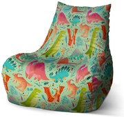 Sedací vak Bean dinosauri v tráve - detský, farebná