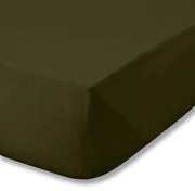 Kaki napínacia flanelová plachta 135x190 cm Brushed – Catherine Lansfield