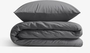 Goldea bavlnené posteľné obliečky - tmavo sivé 140 x 200 a 70 x 90 cm