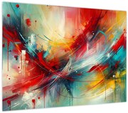Obraz – Abstrakcia s červenou (70x50 cm)