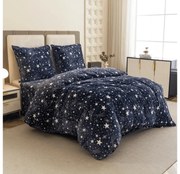 Obliečky mikroplyš STARLIGHT tmavomodré Rozmer obliečky: 2 ks 70 x 90 cm | 200 x 220 cm