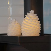 DECOLED Sada 2 sviečok, biele kužele, s diaľkovým ovládaním