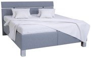 Čalúnená posteľ ALIS 160x200 cm s matracom a úložným priestorom, svetlosivá