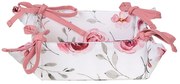 Bavlnený košík na pečivo s ružami Rustic Rose - 35*35*8 cm