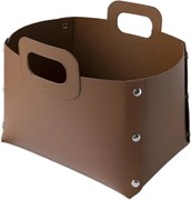 Úložný kôš Kätkö , koža / hnedý