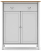 Biela/prírodná vysoká komoda z borovicového dreva 90x110 cm Misti – Marckeric