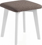 Mazzoni MILO Hnedá (tkanina Storm 18)/biela buková podnož - ŠTVORCOVÁ ČALÚNENÁ TABURETKA DO KUCHYNE/OBÝVAČKY