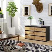 Komoda CL6 100 cm grafitově šedá/dub artisan