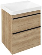 Sapho Sapho, SITIA umývadlová skrinka 56,4x70x43,4cm, 2x zásuvka, dub Alabama, SI060-2222