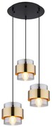 Globo 15560-3H - Luster na lanku MILEY 3xE27/60W/230V čierna/mosadz