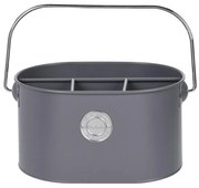 Kovová nádoba na príbor Oscar, 28x18x13 cm, sivá
