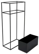KOVOVÝ KVETINÁČ SO STOJANOM RECT 90X24X44 CM ČIERNA